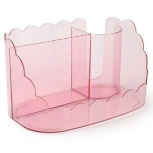 NEW Set Of 2 Pink Acrylic Organizer 5.5"H X 10"L X 6"W - Picture 1 of 5